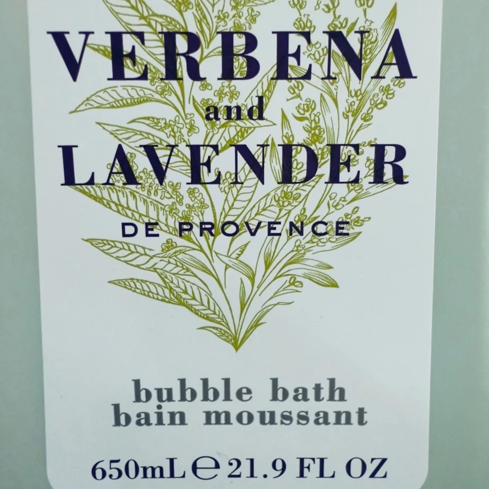 Crabtree & Evelyn Verbena and Lavender De Provence Bubble Bath Shower Gel 21.9oz